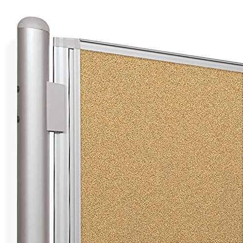Best-Rite DOC Mobile Whitebooard Room Partition and Display Panel, Dura-Rite Markerboard & Natrural Cork, 6 x 6 Feet (661AG-HC)