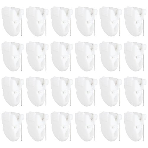 Gosknor 24pcs Cubicle Clips, Fabric Panel Wall Clips Plastic Cubicle Pins Hooks Accessories for Hanging Pictures Photo Frame Office Notes Memos Messages (White)