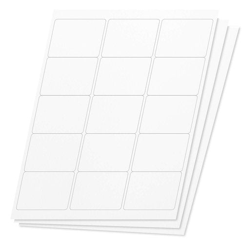 OfficeSmartLabels Rectangular 2 x 2-5/8 inch ID Labels for Laser & Inkjet Printers (2 x 2.625 Inch, 15 per Sheet, White, 5250 Labels, 350 Sheets)