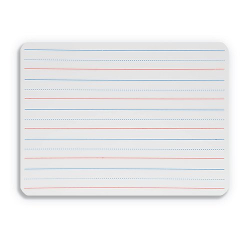 Flipside Products 9" x 12" Red and Blue Lined/Blank Two-Sided Dry Erase White Boards, Class Pack, Double Sided Lapboard, Reusable for Group Participation, 12 Pack