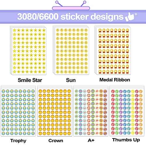 Teacher Essentials, Teacher Supplies£¬Reward Stickers,6600Pcs Teacher Stickers,Star Stickers,School Stickers£¬Classroom Rewards