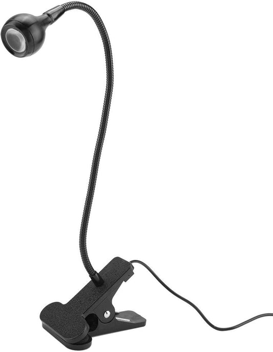 Skiennix USB LED Gooseneck Table Light - Eye-Caring Headboard Lamp for Home Study | Black Warm, Clip-On Design