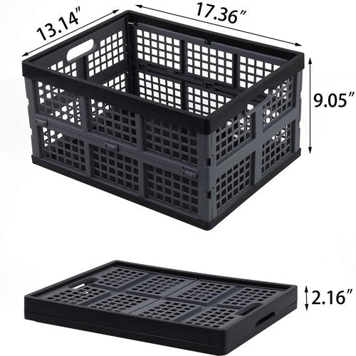 Ortodayes Flat Crate Collapsible, Collapsible Storage Crates Plastic, Set of 3