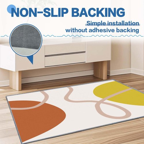 Chair mat, Office Short Pile Chair mat, Non-Slip Noise-Reducing Table and Chair Carpet, Office, Study Decorative Carpet Suitable for Wooden Floors, Laminates and Tiles (Orange, 35x47in)