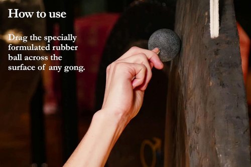 Gong Resonant Mallet, Produces Whale Singing, Atmospheric Sound Effects with Rubber Ball Head — For Meditation, Sound Baths or Yoga, 2-YEAR WARRANTY