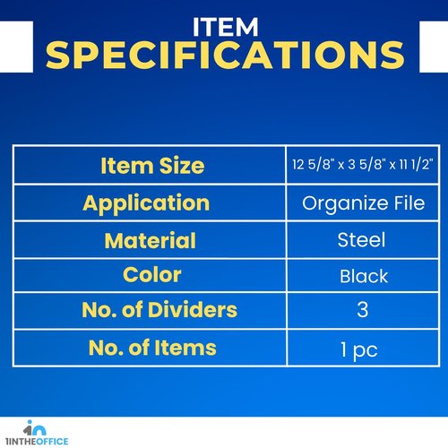 1InTheOffice 3 Tiers File Folder Organizer, Desk Sorter, Black Mesh