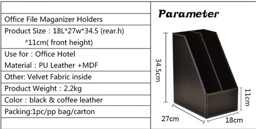 Vertical Style,Leather Magazine Holder Office Desk Organizer File Document Tray Box Bookends Book Stand (Black (2 Slot))