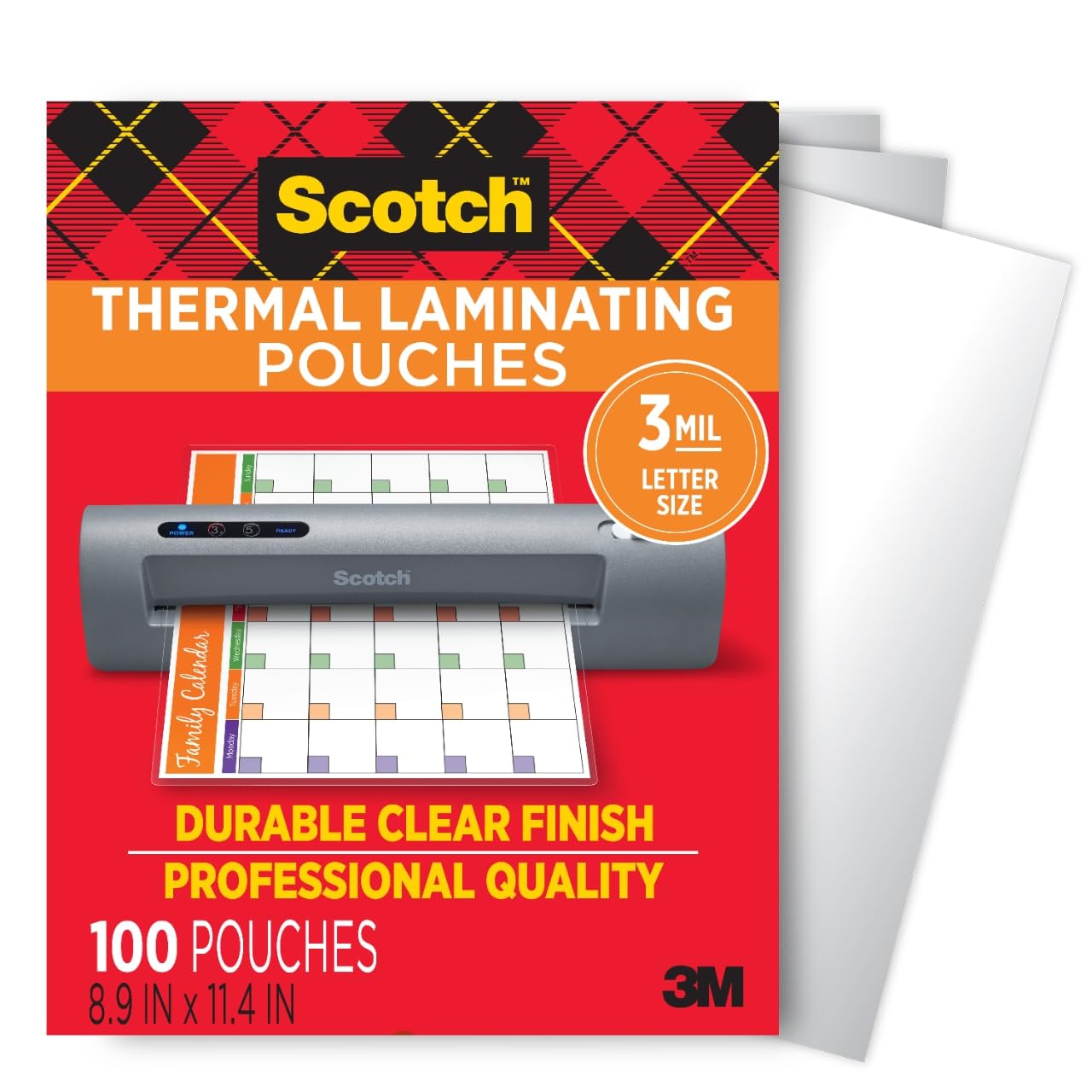 Scotch Thermal Laminating Pouches, for Use with Thermal Laminators, 8.9 x 11.4 Inches, Letter Size Sheets, 100-Count (Pack of 6)