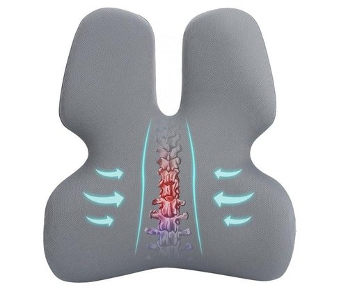 Al Barakah Orthopedics Comfort Curve Lumbar Support Cushion – Ergonomic 4D Design, Memory Foam Lower Back Pillow for Office Chair, Car Seat, Sofa, Bed – Relieves Back Pain and Improves Posture