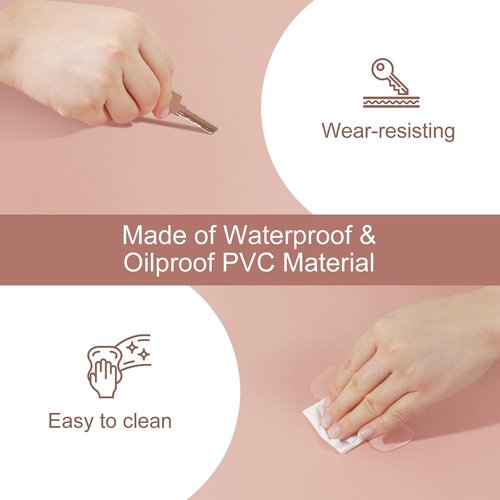 Dual-Sided Makeup Vanity Mat Pink and Silver,Non Slip Vanity Cover Pink Desk Mat to Protect Table 31.5 x 15.8 inches, Waterproof Oilproof Leather Nail Table Mat