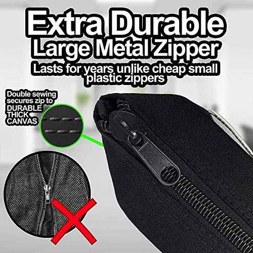 Interoffice Mailer Transit Sack ? Extra Strong Zipper - Extra Large & Durable ? Black Canvas Zipper Bank Bag with ID Window (18" x 14", 1 Bag)