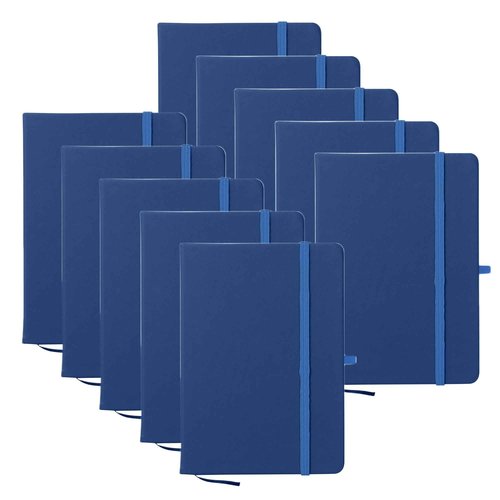 Gifts by Design Set of 10 Journal Notebooks for Women & Men – 80 Pages, Blue – Composition Notebook for Journaling, Writing, Work, Travel, College – Make Custom Designs for Events & Promotions