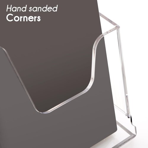 HeZone Acrylic Brochure Holder 6X8 Inches Clear Acrylic Flyer Holder Brochure Holder Sign Holder Pamphlet Holder Menu Holder Display Stand 1 Pack For Weddings Offices Exhibition Restaurants Hotel Etc…