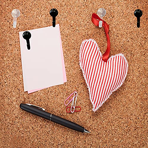 Hovesty 50 Pcs Push Pin Hooks with Plastic Heads, Black & Clear Twin Pack for Photo Walls & Cork Boards