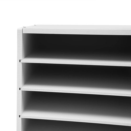 MhdunueSK Literature Organizer, Desktop File Sorter Mail Center, Paper Storage Cabinet with 27 Slots Compartments, Classroom Mailbox for Home School Office (27 Slots White)