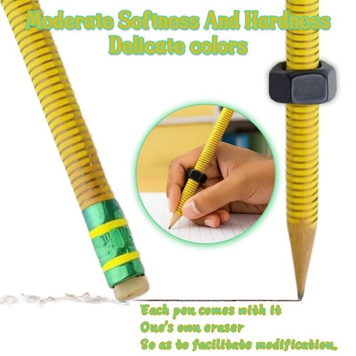 Adhd Pencil - Threaded Pencils for Adhd & Anxiety, Silent Sensory Tool for Stress Relief, Threaded Fidget Pencil Perfect for School Office Home, Essential Tools for the Classroom (5Pcs)