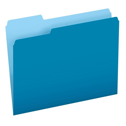 Pendaflex Two-Tone Color File Folders Letter Size Yellow Blue 1/3 Cut Bundle (100 per box)