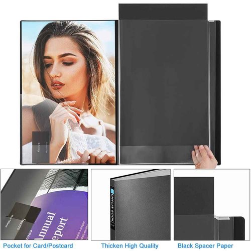 Sooez Heavy Duty Binder with Plastic Sleeves 18"x24", Portfolio Folder with 30 Clear Sheet Protectors, Display 60 Pages, Presentation Book for Artwork, Sheet Music, Document