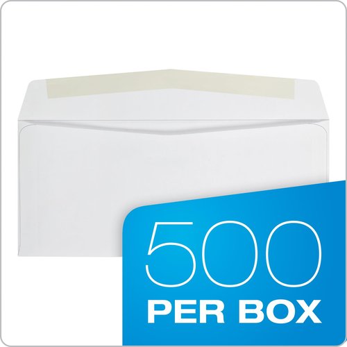 Quality Park #9 Envelopes, Letter Size White Mailing Envelopes, 3-7/8 x8-7/8 Inch, No Window Business Envelopes, Gummed Closure, 500/Box (QUA90090)