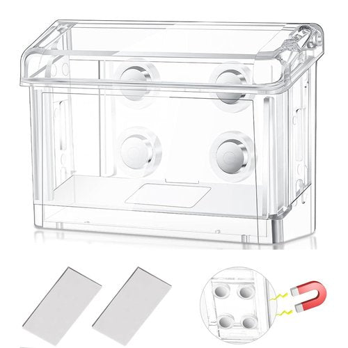 Jetec 2 Pcs Magnetic Outdoor Business Card Holder, Acrylic Vehicle Clear Business Card Holder Mount Box for Smooth Metal Surface for Office Store Trucks Wall, 4.25 x 1.46 x 2.87 Inch