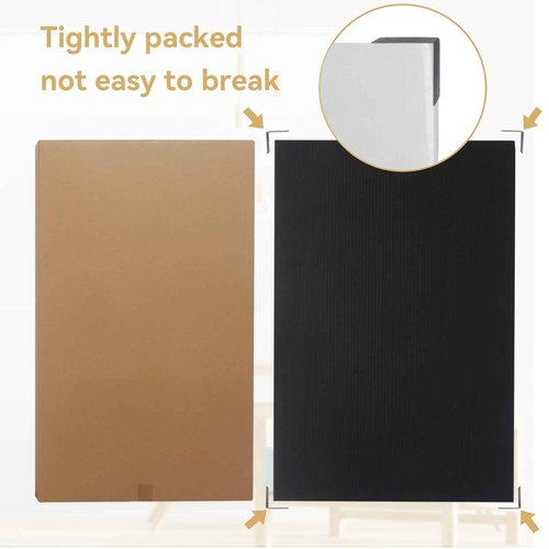 YDisplay 6Pack Poster Board 24×36’’ Corrugated Plastic Board 3/16 Inches Thick Blank Board for School Projects,Craft,Art & Display,Black