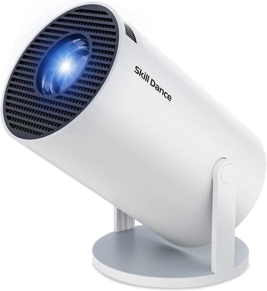 Skiennix Mini Projector - 4K Smart Portable Projector with WiFi 6 & Bluetooth 5.3 | Auto Keystone, 180° Rotatable