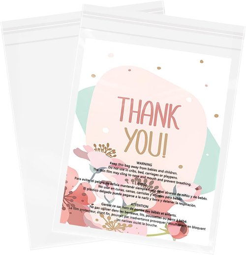 Self Seal Clear Poly Bags 6" x 9" | 100 Count with Suffocation Warning - Resealable Adhesive for Shipping & Packaging