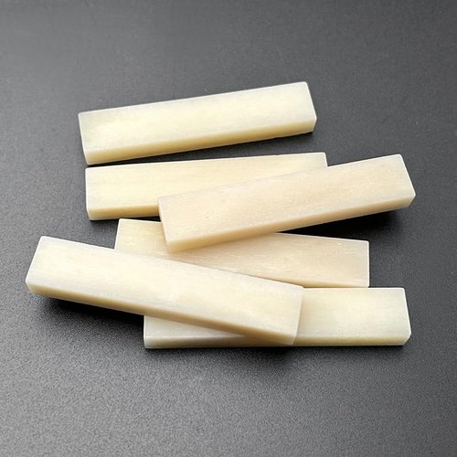 SAPHUE 6Pcs Unbleached Bone Guitar Nuts Blank For Electric Bass Acoustic Classical Guitar Mandolin Banjo Ukulele Nut Blank (6Pcs Nut)