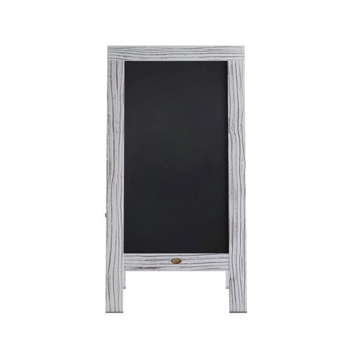 HBCY Creations A Frame Chalkboard 40x20 Solid Wood A-Frame Sign Whitewashed Double-Sided Magnetic Board, Chalkboard Menu Board, for Restaurants, Cafés, Weddings - Heavy Duty Hinges