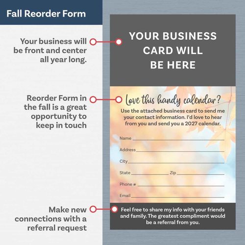 2026 Peel and Stick Magnetic Business Card Calendars, Box of 100, Includes Envelopes, Mail for 1oz Rate, Great Sales Marketing Tool (Thankful - 100 Pack)