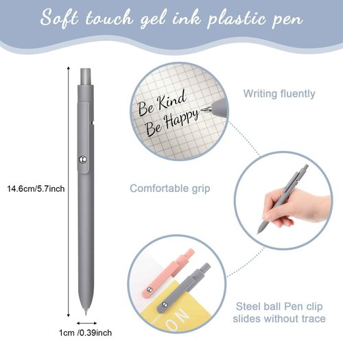 Sherr 50 Pcs Black Gel Ink Pens Bulk Retractable Ballpoint Pen Quick Dry 0.5mm Fine Point Smooth Writing Instrume Back to Shcool Gift for Student Classroom Coworker Teacher Staff Writing, 5 Colors
