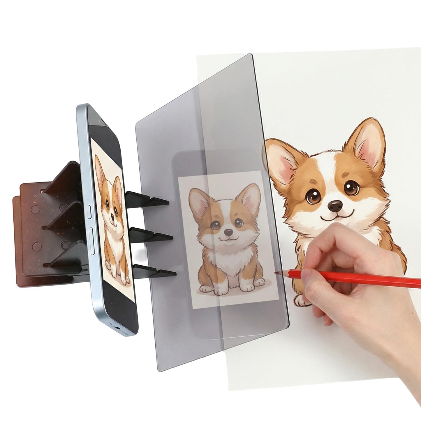 Drawing Projector for Tracing, Optical Image Drawing Projector Board, Portable Camera Lucida Drawings Tool Ideal for Tracing, Art Projects, Tablet Notes & Phone Compatible, Perfect for Beginners