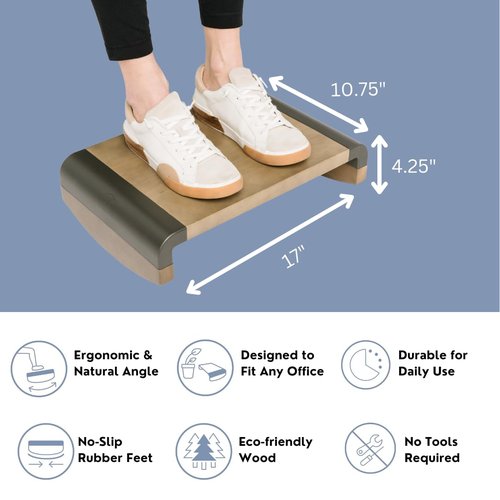 Tiel Rocking Foot Rest for Under Desk – Foot Rest for Under Desk at Work – No Assembly Tool Needed – Ideal for Gamers, Office Workers, and Remote Work Setups