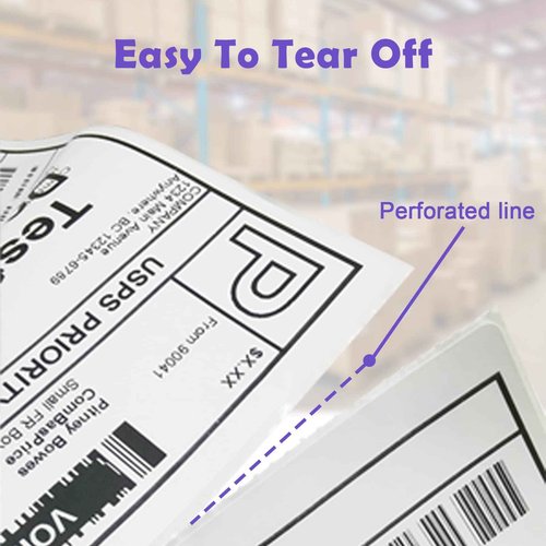 Thermal Shipping Labels, SJPACK 4”x6” Shipping Mailing Labels with Perforated Line, 3" Core, Label Stickers, Shipping Labels Compatible with Zebra Thermal Label Printers,1000/Roll, 4 Roll
