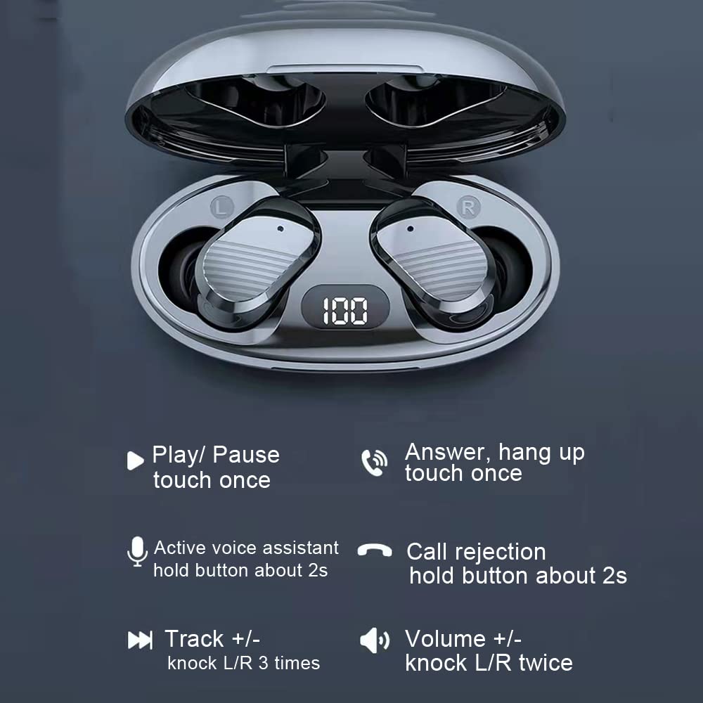 NVAHVA Bluetooth Earbuds with Mic for Meeting Recorder Travel Translation