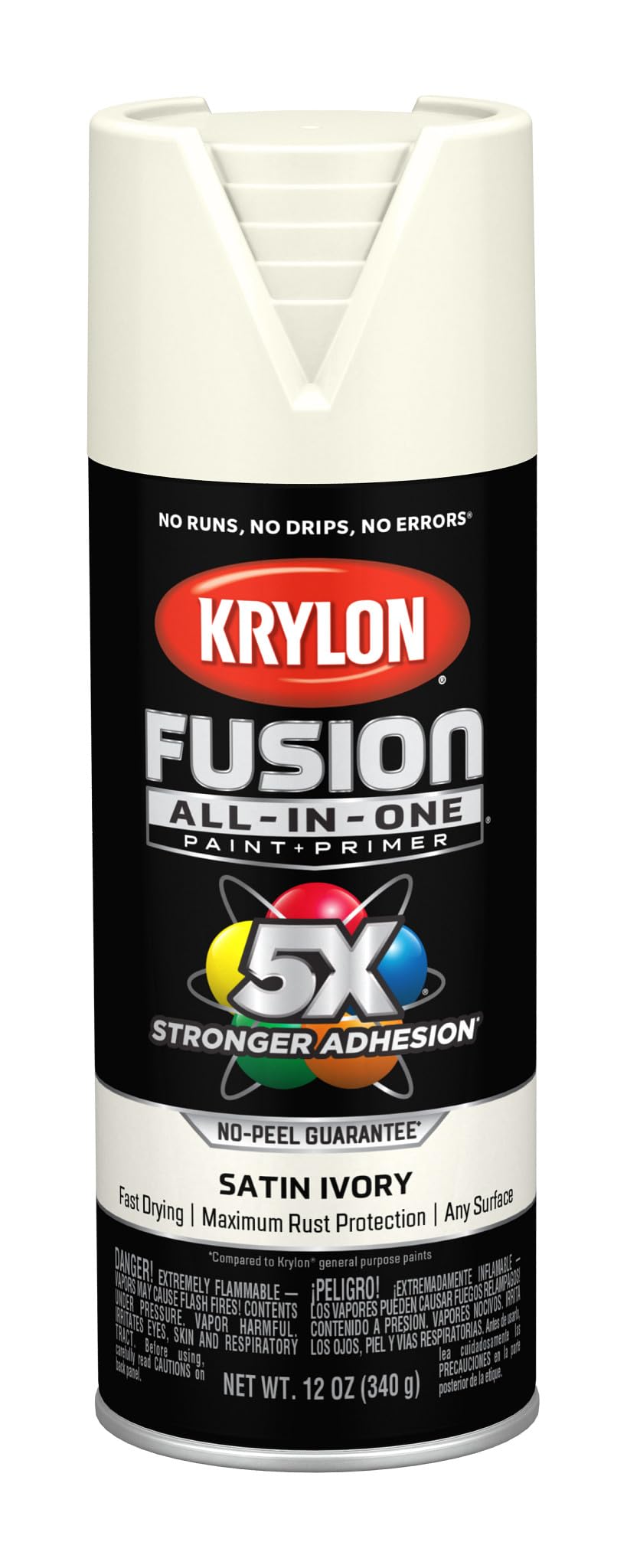 Krylon Fusion All-In-One Satin Spray Paint & Primer, Ivory - 1 Each