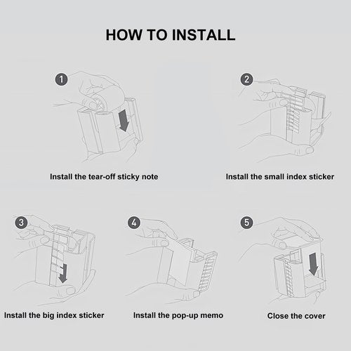 ZEUP Creative Office 5-in-1 Memo Note and Flag Dispenser,Memo Holder Desk Organizer for Office Home Post Pop Note Dispenser for Note Pad Holder White