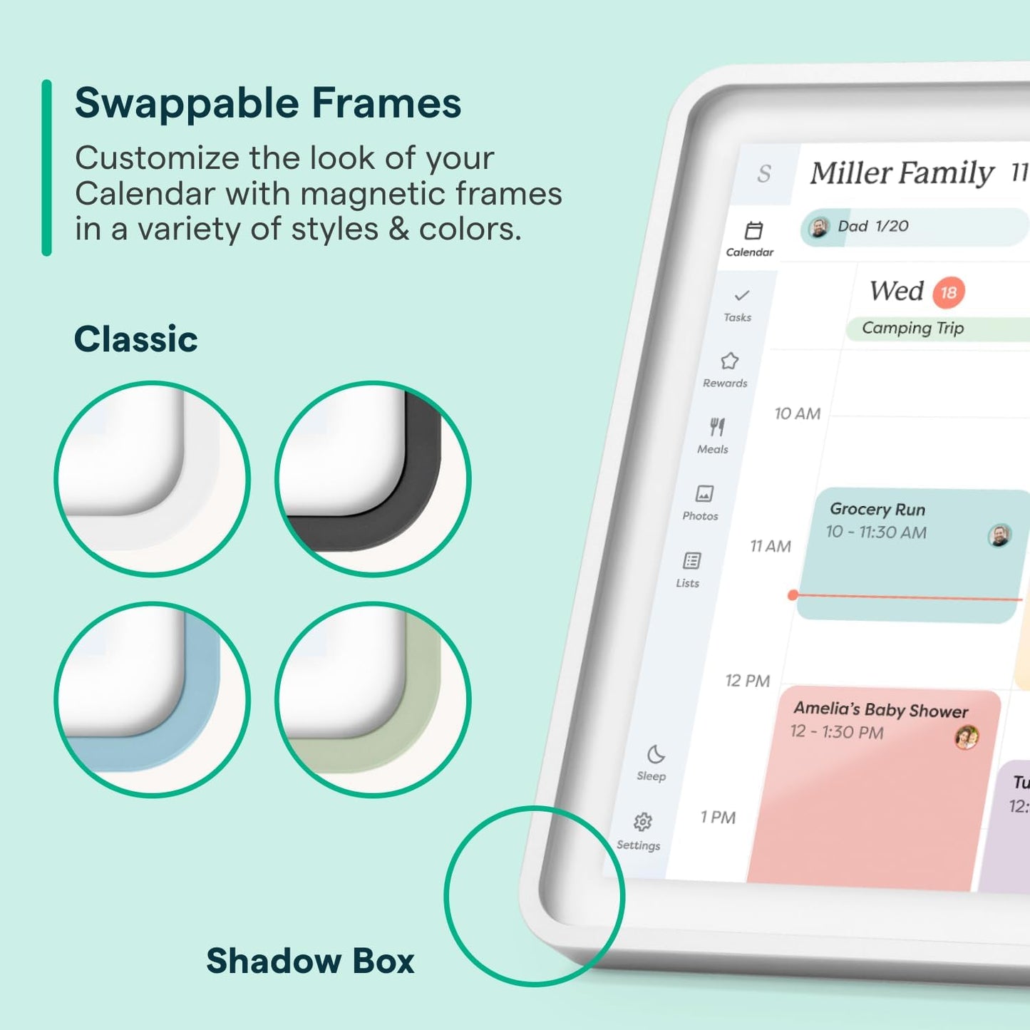 Skylight Calendar 2 - 15-Inch Full HD Touchscreen Digital Wall Planner & Smart Organizer | Classic White, 16GB Storage
