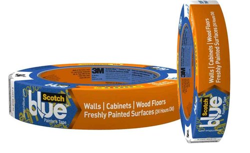 3M Scotch-Blue 2080 Safe-Release Delicate Surfaces Painters Masking Tape, 19 lbs/in Tensile Strength, 60 yds Length x 1-1/2" Width, Blue (Pack of 4)