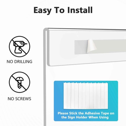 MaxGear Acrylic Sign Holder 8.5x11 with Double Sided Tape, 12 Pack Clear Plastic Door Wall Mount Sign Holder, Document Flyer Poster Paper Acrylic Wall Frame for Office, Home, Store, Restaurant