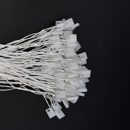 7 Inch Hang String Tag Fasteners Nylon Snap Lock Pin Loop Fastener Hook Ties 1000Pcs (White)