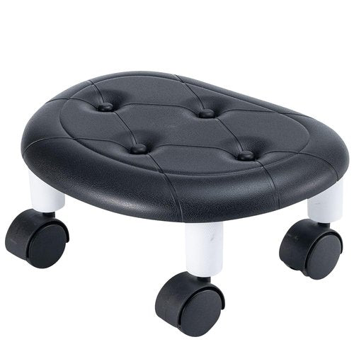 CasaZenith Rolling Stool, Low Rolling Stools with Wheels, 360° Rotating Flexible Seating with Plastic Surface, Rollings Step Stool on Wheel for Home Office Garage Pedicure Mechanic Cleaning Floor