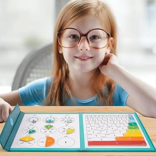 Magnetic Fraction Educational Puzzle, 110 Pcs Magnetic Fraction Puzzle for Elementary School, Fraction Circles Set, Fractions Manipulatives Learning Games, Toys for Kids Students Homeschool Supplies