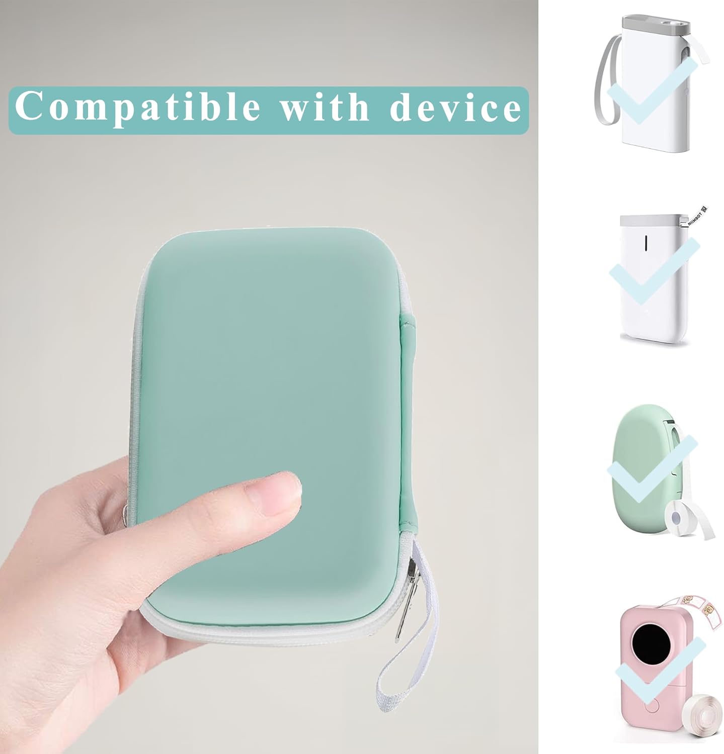 TUGUAI Label Maker Case - Hard Carrying Storage Organizer for Phomemo D30 & NiiMbot D11 | Green Box Only