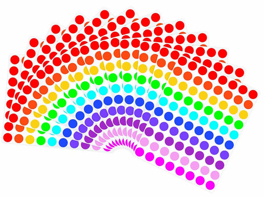 2400 PCS 1/2 Inch Round Dot Stickers Color Coding Labels,80 Labels Per Sheet,30 Sheets 10 Neon Colors Colorful Coding Label Sticker for Coloring,Marking,Organizing,Office,Student Classroom.