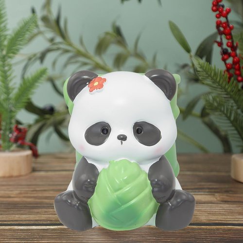 Winterworm Cute Panda Pencil Holder Panda with Bamboo Pencil Pen Container Pencil Cup Animal Pen Holder Desktop Brush Organizer Home Office Desktop Decoration Kid Back to School Student Gift
