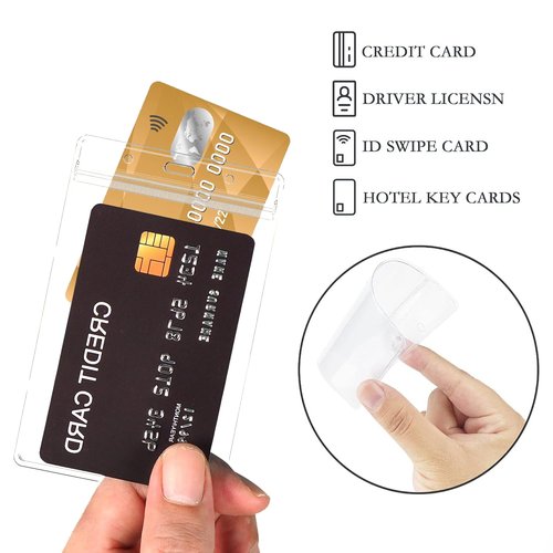 100 Pcs Name Badge Holders ID Card Clear Plastic Sleeve Vertical Holders (100 Pcs Vertical Holders)