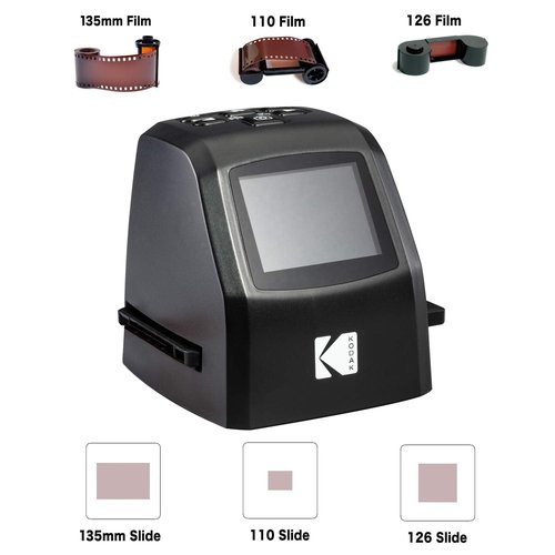 KODAK Mini Digital Film & Slide Scanner – Converts 35mm, 126, 110, Super 8 & 8mm Film to 22MP JPEG Images – Includes 2.4" LCD Screen & Easy-Load Adapters