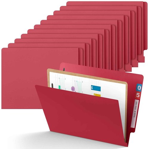 Skyygemm 24 Pack Large Classification Folders, 1 Divider Pressboard File Folder with Fasteners, Expanding File Organizer Bulk for Teachers, Clergy, Office, Church, Christmas Donations(Red)