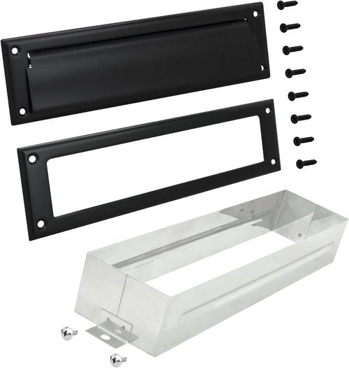 Nuk3y Solid Brass Mail Slot - Matte Black Finish | Durable 13" x 3.625" Design